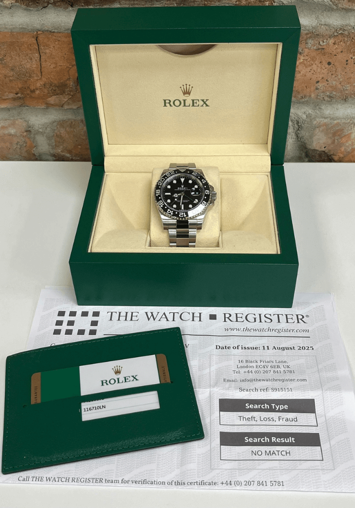 pre owned rolex gmt master ii 116710ln